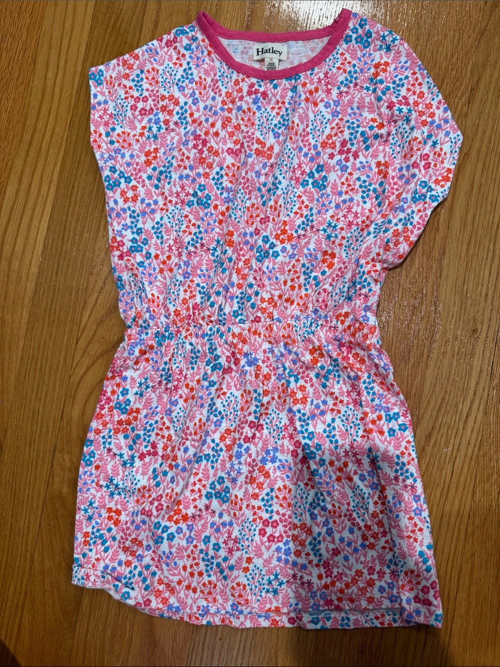 Hatley Pink Floral Short-Sleeve Elastic-Waist Dress